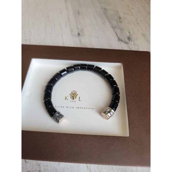 Karma luck black onyx bracelet open unisex accessory protection peace - Picture 5 of 7